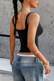 Square-Neck Fitted Tank Top