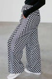 Checkered Drawstring Casual Pants