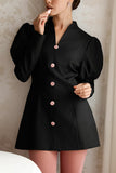 Chic Puff-Sleeve Casual Dress