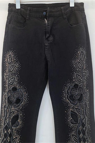 Flare Jeans with Floral Detail