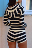 Striped V-Neck Short Set