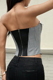 Strapless Houndstooth Bustier