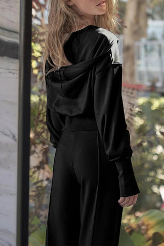 Hooded Zip Jacket with Matching Pants Set