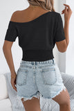 Off-Shoulder Knit T-Shirt