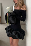 Off-Shoulder Ruffled Mini Dress