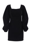 Puff-Sleeve Casual Mini Dress