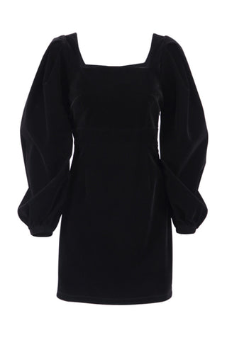 Puff-Sleeve Casual Mini Dress