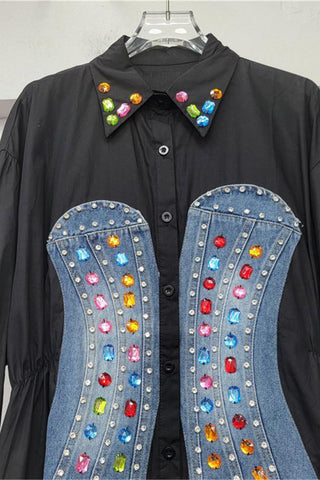 Embellished Corset Detail Blouse