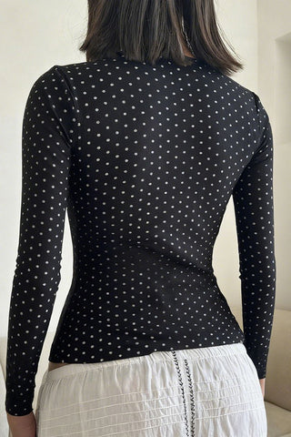 Polka Dot Long Sleeve Blouse