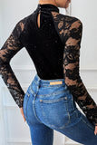 Lace Sleeve Embellished Bodysuit