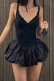 Lace Trim Mini Dress