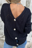 V-Neck Textured Knit Sweater