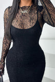 Elegant Long Sleeve Lace Dress