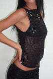 Sleeveless Sequin Tank Top