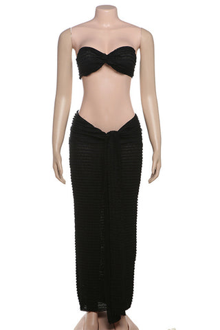 Elegant Textured Skirt Set
