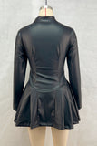 Zip-Front Casual Skater Dress