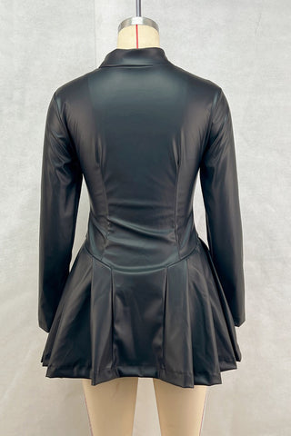Zip-Front Casual Skater Dress