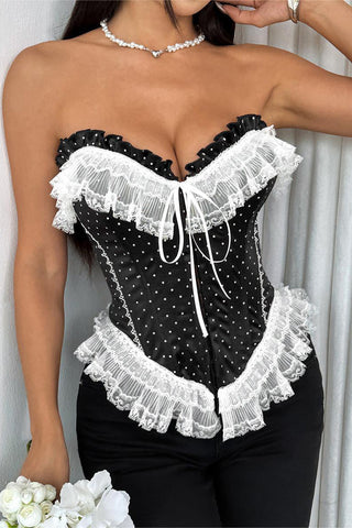 Lace-Trimmed Bustier Tank