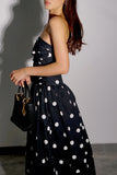 Strapless Polka Dot Midi Dress