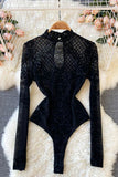 Elegant Lace Pattern Bodysuit