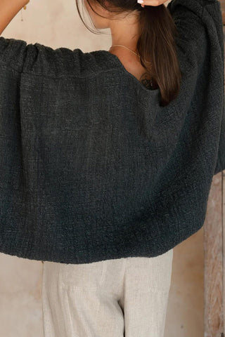 Elegant Draped Open-Front Shrug