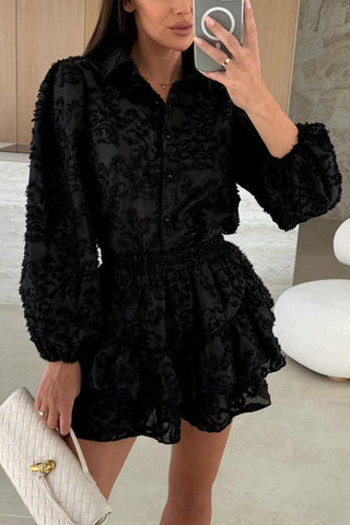 Lace Blouse & Shorts Set