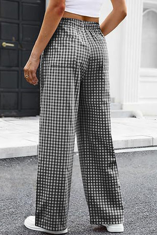 Relaxed Fit Gingham Casual Pants
