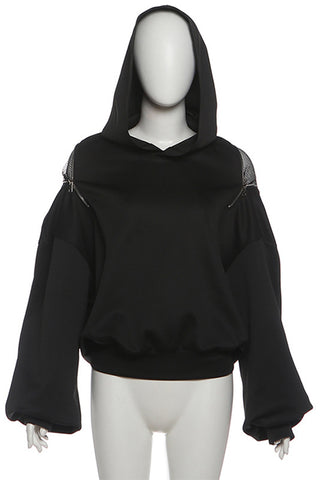 Stylish Hooded Sweatshirt with Zipper Detail