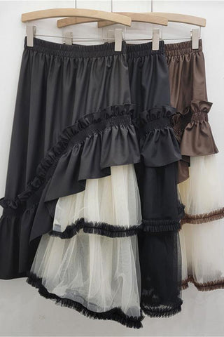 Ruffled Contrast Skirt