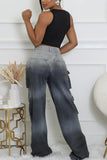 Wide-Leg Cargo Casual Pants