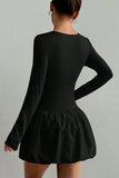 Long-Sleeve Skater Dress