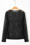 Leopard Pattern Sheer Long Sleeve Top