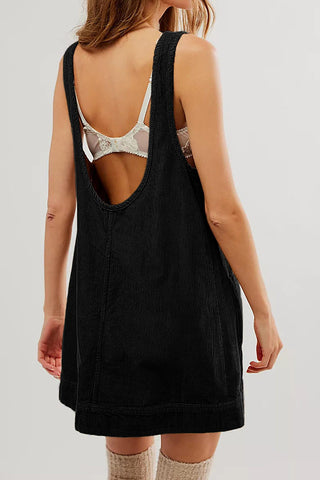 Sleeveless Corduroy Casual Dress