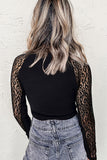 Leopard Sleeve Contrast Blouse