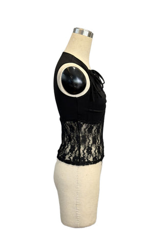 Lace Panel Bow-Tie Tank Top