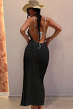 Crochet Halter Casual Dress