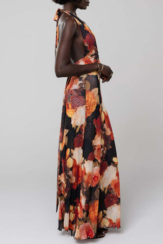 Halter Floral Maxi Dress