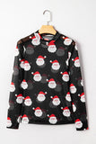 Christmas Print Slim Fit Long Sleeve Top