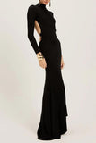 Elegant Long-Sleeve Evening Gown