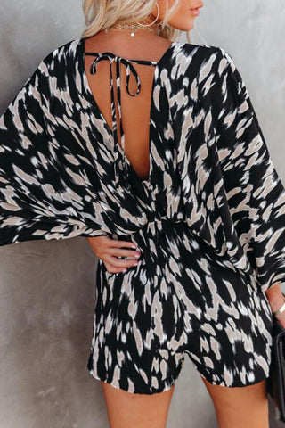 Floral V-Neck Tie-Waist Romper