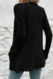 Open Front Knit Top with Pockets