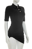 Button-Front Polo Casual Dress
