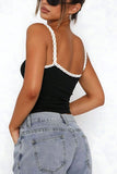 Lace-Trim Square Neck Tank Top