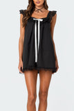Lace Trim Sleeveless Casual Dress