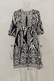 Flowing Printed Casual Dress