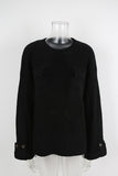 Chic Button-Sleeve Knit Sweater
