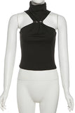 High-Neck Cutout Tank Top