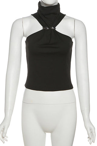 High-Neck Cutout Tank Top