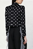 Polka Dot Tie-Front Blazer