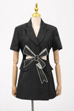 Elegant Bow-Detail Blazer Dress